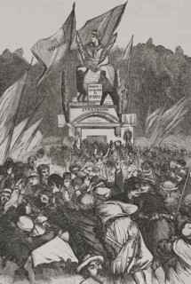 Franco-Prussian War (1870-1871): Demonstration in favour of the defenders of Strasbourg, Paris,1870. Creator: Unknown.
