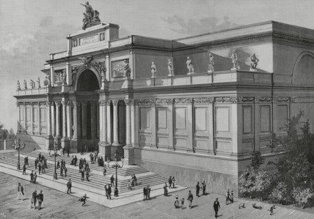 Exterior view, Palazzo delle Esposizioni, Rome, Italy, 1883. Creator: Bernardo Rico.