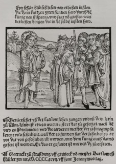 Frontispiece from one of the letters of 1493 announcing the discovery of the Indies, 1892. Creator: Unknown.