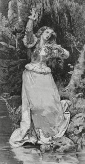 Ophelia, fictitious character from the play "Hamlet" by William Shakespeare (1564-1616), 1883. Creator: Unknown.