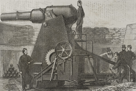 Moncrieff 7-ton gun carriage, 1870.  Creator: Unknown.
