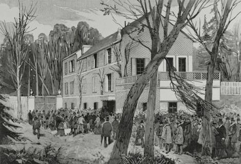 House where Gambetta died on 31 December 1882, 'Maison des Jardies' at Ville-d'Avray, 1883.  Creator: Bernardo Rico.