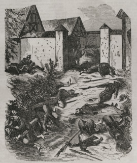 Franco-Prussian War (1870-71): Battle of Wissembourg - Entrance to Geisberg Castle on 4 August 1870. Creator: Unknown.