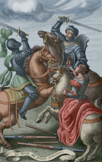 The chivalry represented by allegorical characters, 1553, (1877).  Creator: Unknown.