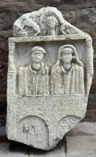 Roman funeral stele, Ankara, Turkey, 2000.  Creator: LTL.
