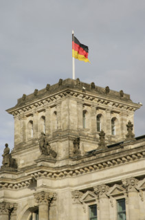 Architectural detail of the exterior, Reichstag Building, Berlin, Germany, 2025.  Creator: LTL.