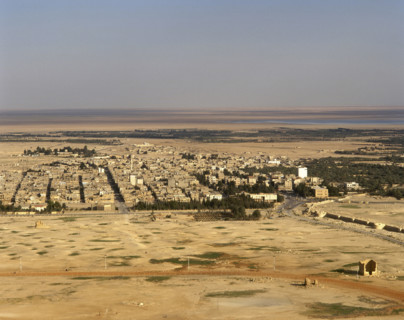 Panoramic landscape, Tadmur, near ancient Palmyra/Tadmor, Syrian Arab Republic, 1999.  Creator: LTL.