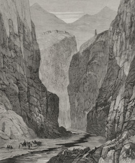Khyber Pass and fort of Ali Masjid, 1878.  Creator: Unknown.