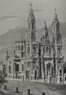 Exterior of the Church of Santa Felicitas, Buenos Aires, Argentina, 1878.  Creator: Enrique Alba.