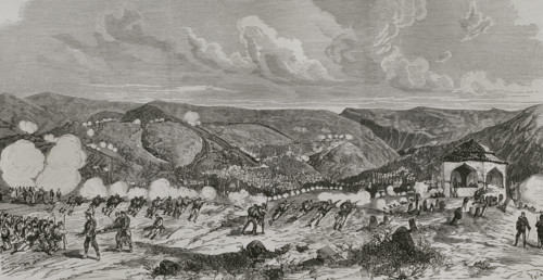 General attack by the Austro-Hungarian army, Bosnian uprising, Sarajevo, 19 August 1878.  Creator: Eugenio Vela.