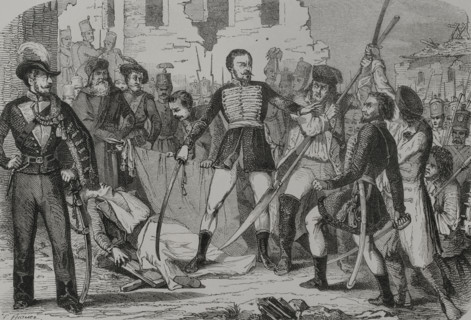 Hungarian Revolution of 1848, (1848-1849): Death of General Hentzi on 21 May, 1849, (1856). Creator: Auguste Trichon.
