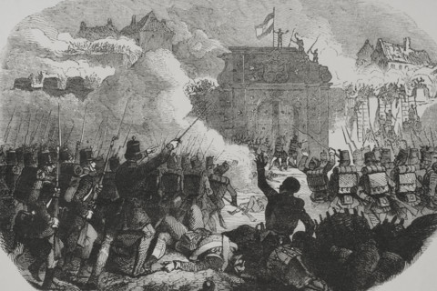 Hungarians seize Buda, Hungarian Revolution of 1848, (15 March 1848-4 October 1849), 1856.  Creator: Unknown.