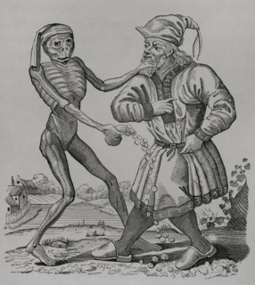 The Jew and Death, episode from the Dance of Death, 1641, (1877).  Creator: Unknown.
