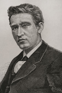 Portrait of Thomas Alva Edison, (1847-1931), American inventor, 1878. Portrait.  Creators: Tomás Carlos Capuz, Unknown.