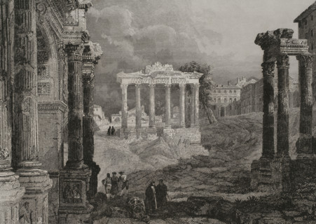Roman Forum, 1840.  Creator: Leonce Lhuillier.