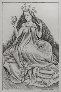 The Lady playing card from a card game, (c1420-1468), 1877. Creator: Unknown.