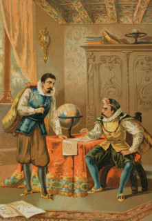 Tycho Brahe and Johannes Kepler in the observatory in Prague, 1886. Creator: Unknown.