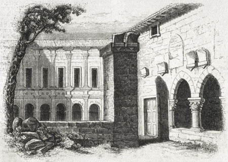 Processional cloister, Monastery of San Pedro de Cardeña, Castrillo del Val, Burgos..., Spain, 1852. Creator: Unknown.