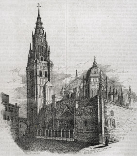 Primate Cathedral of Saint Mary of Toledo, Spain, 1852. Built in the 13th century, Gothic style.  Creator: Burgos.