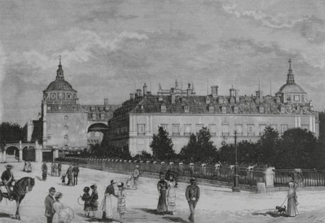 Exterior view of the Royal Palace, Aranjuez, Spain, 1883. Creator: Juan Comba García.