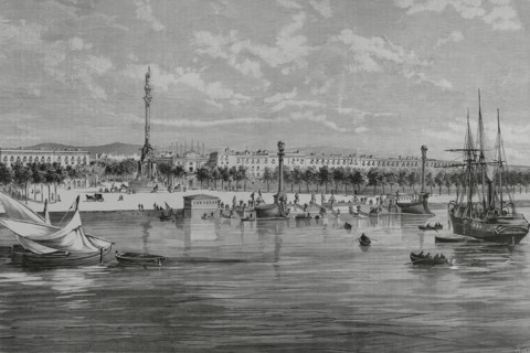 Improvements of the city, Barcelona, Catalonia, Spain, 1883.  Creators: José Riudavets, Eugenio Vela.