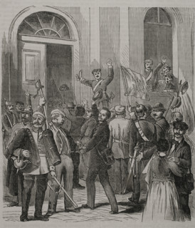 Franco-Prussian War (1870-71); pro-war demonstration in Berlin..., 1870.  Creator: Unknown.