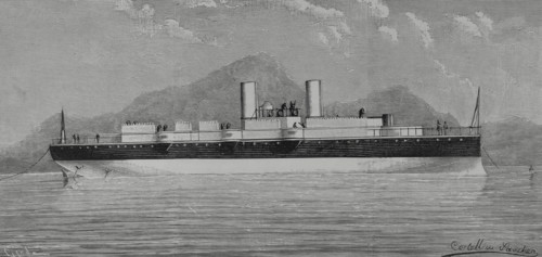 Nueva Esmeralda, Warship built in England for the Chilean Navy, 1883.  Creators: Angel Cortellini Sanchez, Tomás Carlos Capuz.