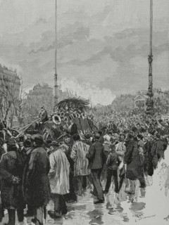Gambetta's funeral in Paris, January 6, 1883, (1883).  Creator: Bernardo Rico.