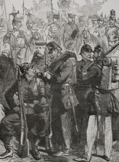 Prussian army uniforms in 1870.  Creator: Unknown.