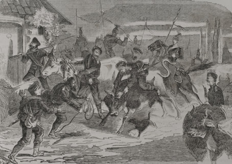 Franco-Prussian War (1870-1871): Prussian soldiers in search of food, 1870. Creator: Unknown.
