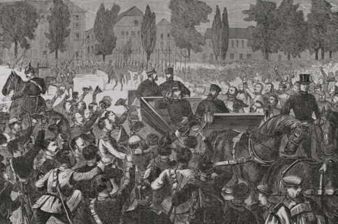 Arrival of King Wilhelm I of Prussia at Versailles, 1870.  Creator: Tomás Carlos Capuz.