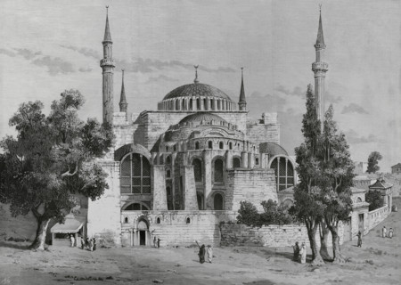Hagia Sophia, Constantinople, (now Istanbul), Ottoman Empire era, Turkey, 1883.  Creator: Bernardo Rico.