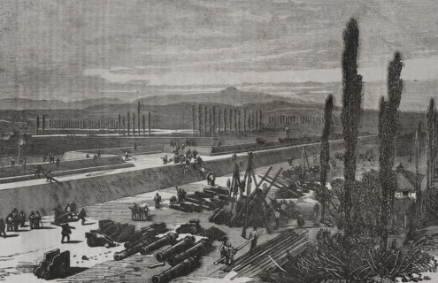 Franco-Prussian War (1870-1871): Preparations for the defence of Lyon, France, 1870.  Creator: Laporta.