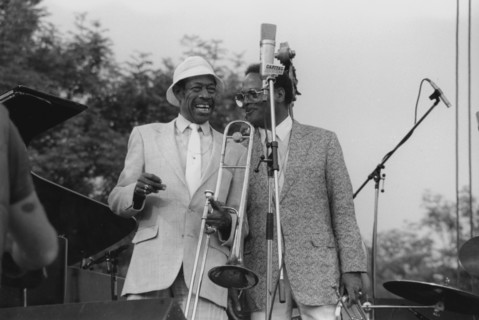 Al Grey, Clark Terry, Capital Radio Jazz Festival, 1981. Creator: Brian Foskett.