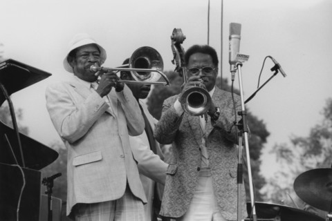 Al Grey, Clark Terry, Capital Radio Jazz Festival, 1981. Creator: Brian Foskett.