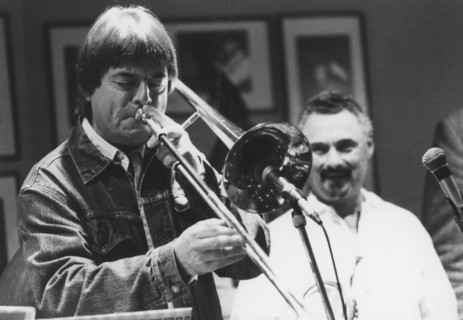 Bill Watrous, Shorty Rogers, Stan Kenton Band, Ronnie Scott's, c1982. Creator: Brian Foskett.