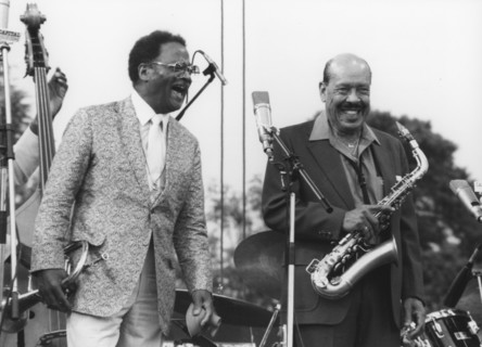 Clark Terry and Marshall Royal, Capital Radio Jazz Festival, 1981. Creator: Brian Foskett.