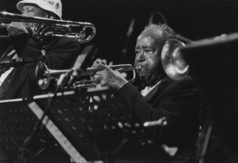 Harry "Sweets" Edison and Al Grey, Lionel Hampton and his Gold..., North Sea Jazz Festival, 1994. Creator: Brian Foskett.