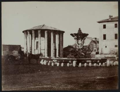 The Temple of Hercules Victor and the Fountain of the Tritons, Rome, c1858. Creator: Jane Martha St. John.
