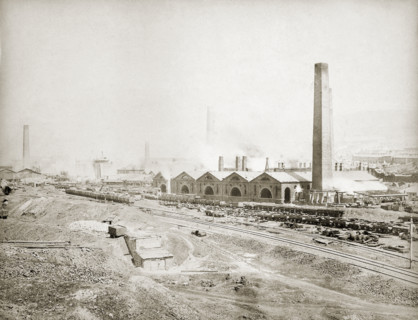Rhymney ironworks, Mid-Glamorgan, South Wales, 1880s. Creator: Alfred Freke.