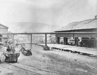 Rhymney ironworks, Mid-Glamorgan, South Wales, 1880s. Creator: Alfred Freke.