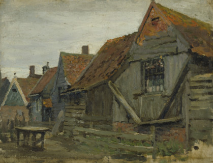 Study of wooden houses, (Holland), mid-late 1870s. Creator: George Clausen.