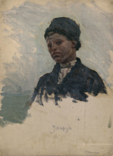 Study of a Dutch peasant boy, 'Jaapje', late 1870s. Creator: George Clausen.