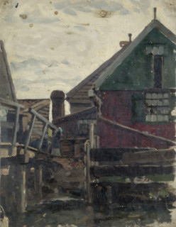 Study of wooden houses (Holland), mid-late 1870s. Creator: George Clausen.