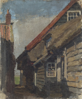 Study of wooden houses, (Holland), mid-late 1870s. Creator: George Clausen.