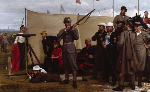 Volunteers at the Firing-Point, 1866, 1866. Creator: Henry Tanworth Wells.