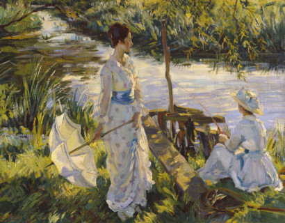 Fishing, c1932. Creator: Wilfred Gabriel de Glehn.