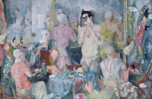 Clowns' Dressing Room, 1940. Creator: Henry George Hoyland.