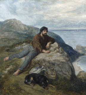 A Shipwrecked Sailor waiting for a Sail, 1881. Creator: John Evan Hodgson.