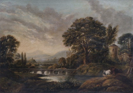 Landscape with a Bridge, late 18th century or early 19th century. Creator: Theophila Gwatkin.